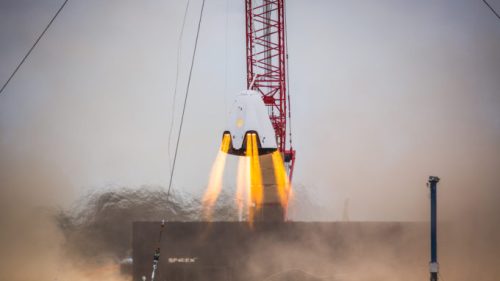 Une capsule Dragon. // Source : Wikimedia/CC/SpaceX Photos (photo recadrée)