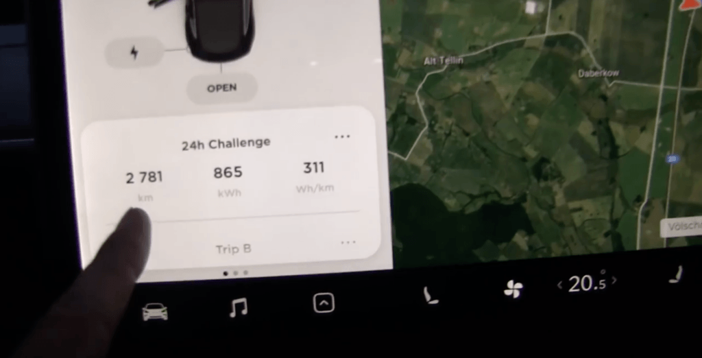 Record distance avec une Model 3 // Source : YouTube Bjørn Nyland