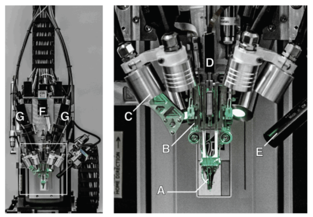 Le robot pour insérer la puce // Source : Neuralink