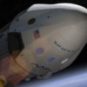 Une représentation d'artiste de la capsule Dragon de SpaceX. // Source : Flickr/CC/Official SpaceX Photos (photo recadrée)