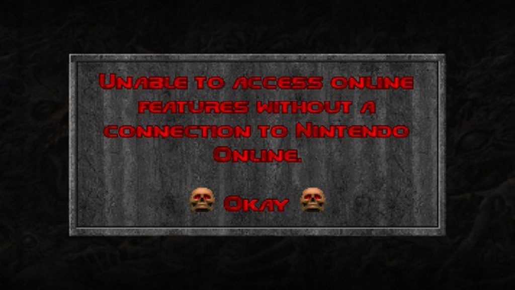 Capture du message sur Switch lorsqu'on lance Doom // Source : Twitter/mjc0961