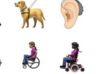 Les emojis d'iOS 13 liés aux handicaps. // Source : Apple