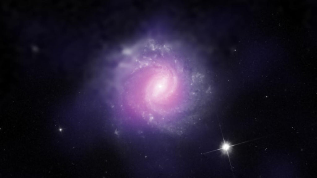 IC 3639, un exemple de galaxie active. // Source : NASA/JPL-Caltech/ESO/STScI (photo recadrée)