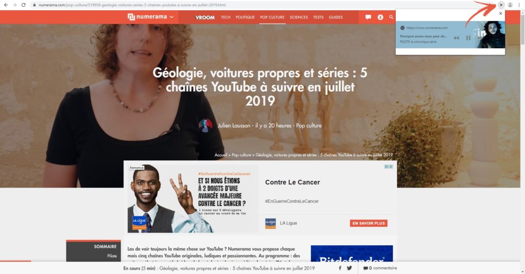 Un exemple avec Numerama. Un exemple avec Numerama.