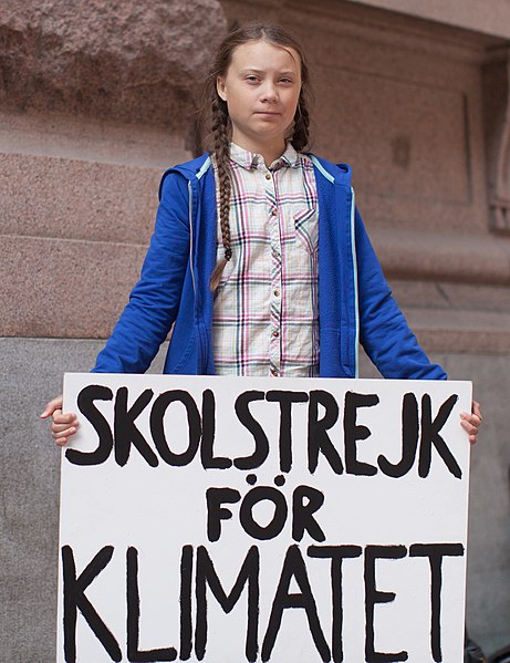 Greta Thunberg lors d'une grève. // Source : Wikipedia
