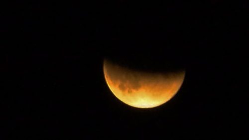 L'éclipse partielle de Lune du 16 juillet 2019, vue du Royaume-Uni. // Source : Flickr/CC/Amanda Slater (photo recadrée)