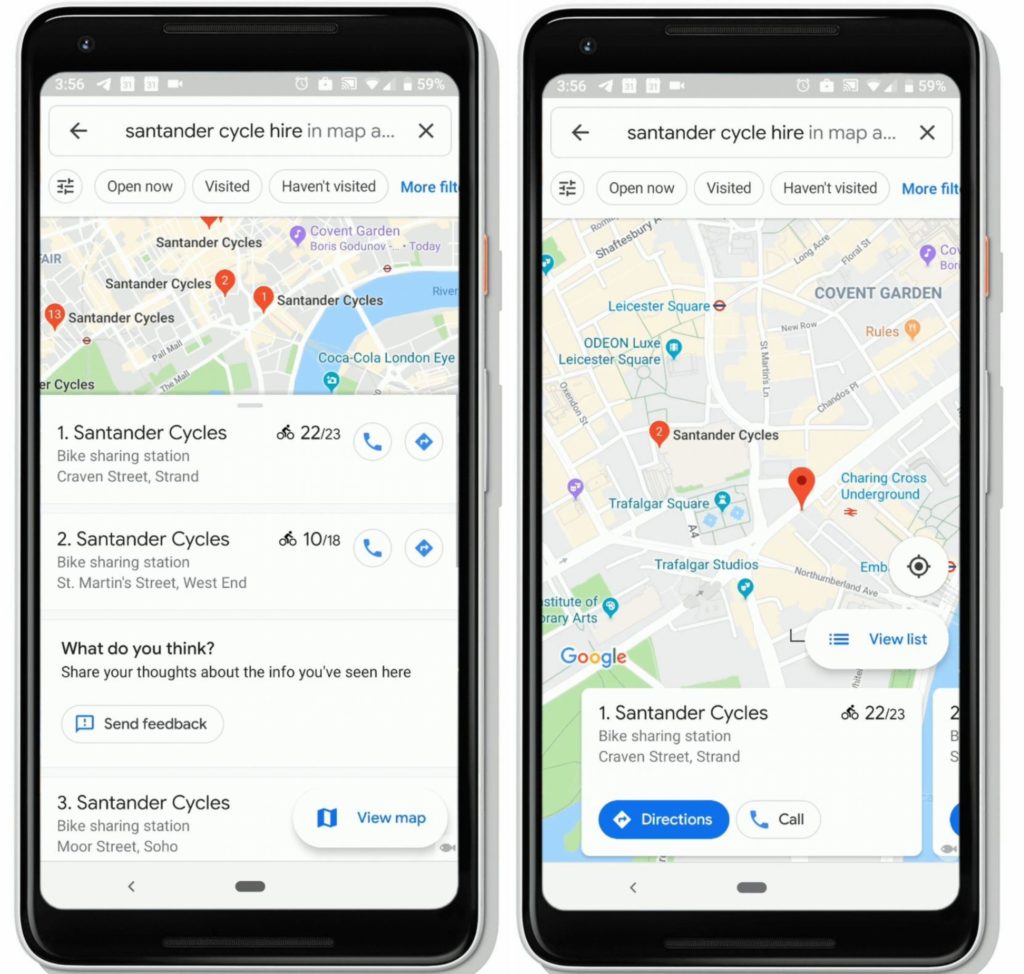 La nouvelle fonctionnalité de Google Maps. // Source : Google