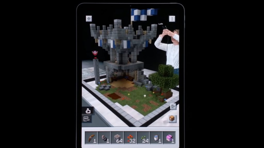 La construction sera une partie importante de Minecraft Earth. // Source : Youtube/Minecraft