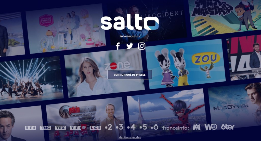 La page d'accueil de Salto.media // Source : Salto