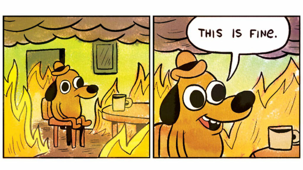 Le célèbre mème This is fine. // Source : KC Green