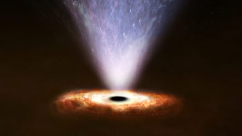 Une représentation des vents produits par un trou noir supermassif. // Source : ESA/ATG medialab (photo recadrée)