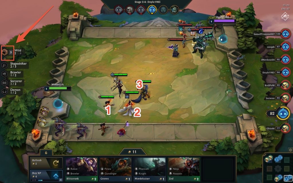 Capture d'une partie de Teamfight Tactics // Source : Numerama Capture d'une partie de Teamfight Tactics // Source : Numerama