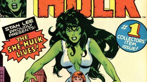 Capture du premier comic She-Hulk // Source : Wikimedia Commons Fair Use /  Art by John Buscema.