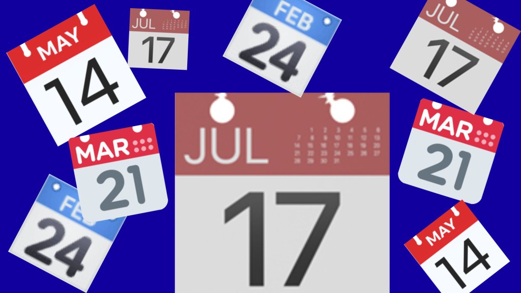 Des emojis calendrier // Source : Montage Numerama
