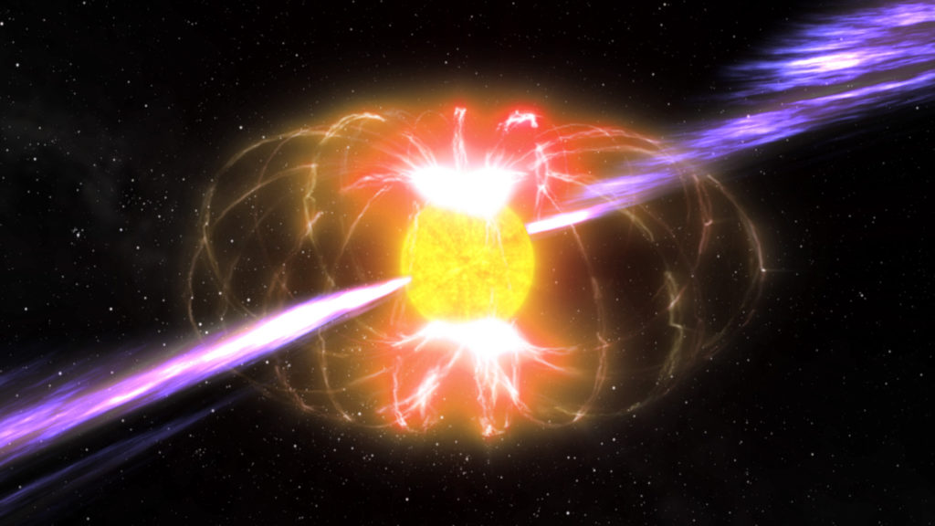 Le champ magnétique d'une étoile. // Source : Wikimedia/CC/John Rowe Animation, CSIRO (photo recadrée)