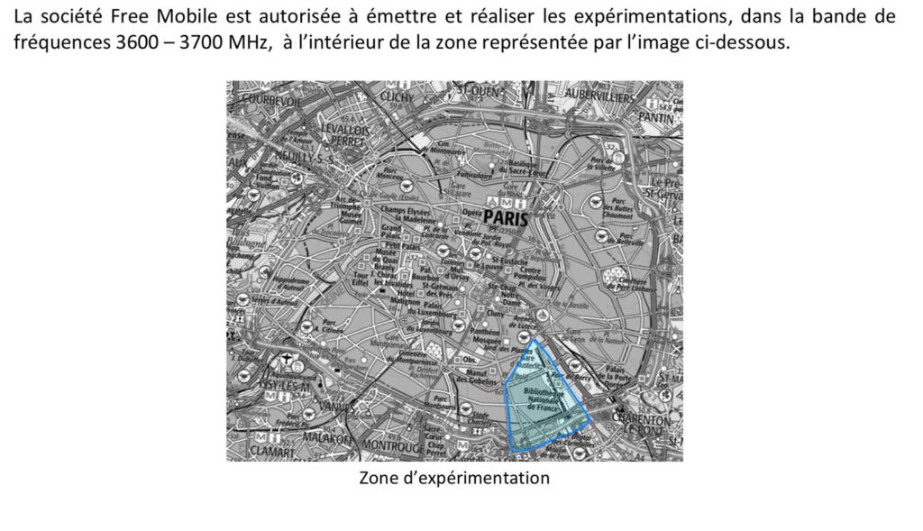 La zone d'expérimentation de Free à Paris.