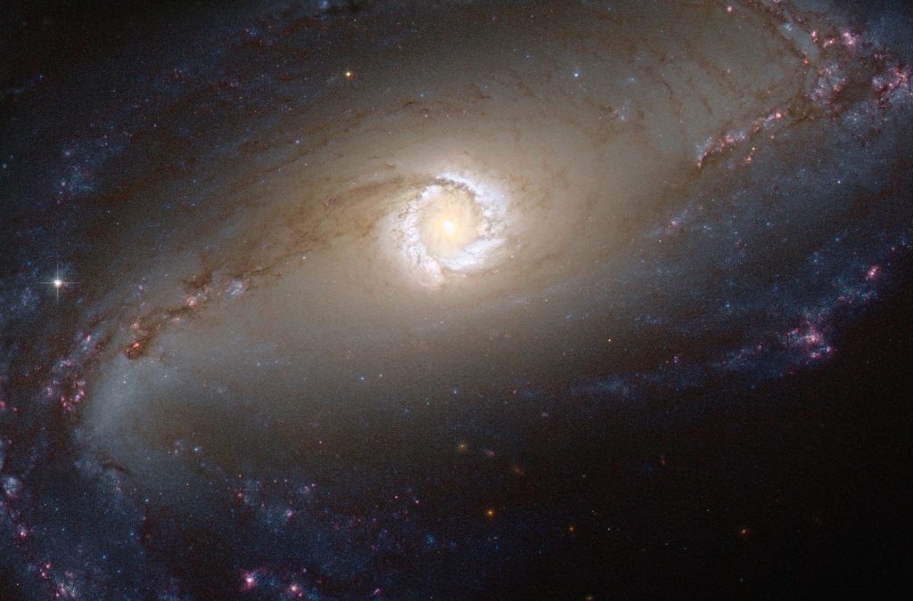 Voici NGC 1097, une galaxie de Seyfert repérée par Hubble. // Source : ESA/Hubble & NASA; Acknowledgement: E. Sturdivant