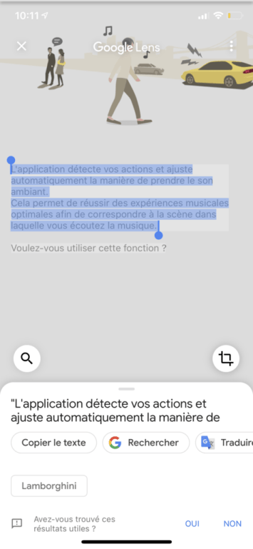 Le copier/coller via Google Lens // Source : Numerama