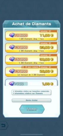 Les microtransactions dans Pokémon Masters // Source : Capture d'écran Les microtransactions dans Pokémon Masters // Source : Capture d'écran