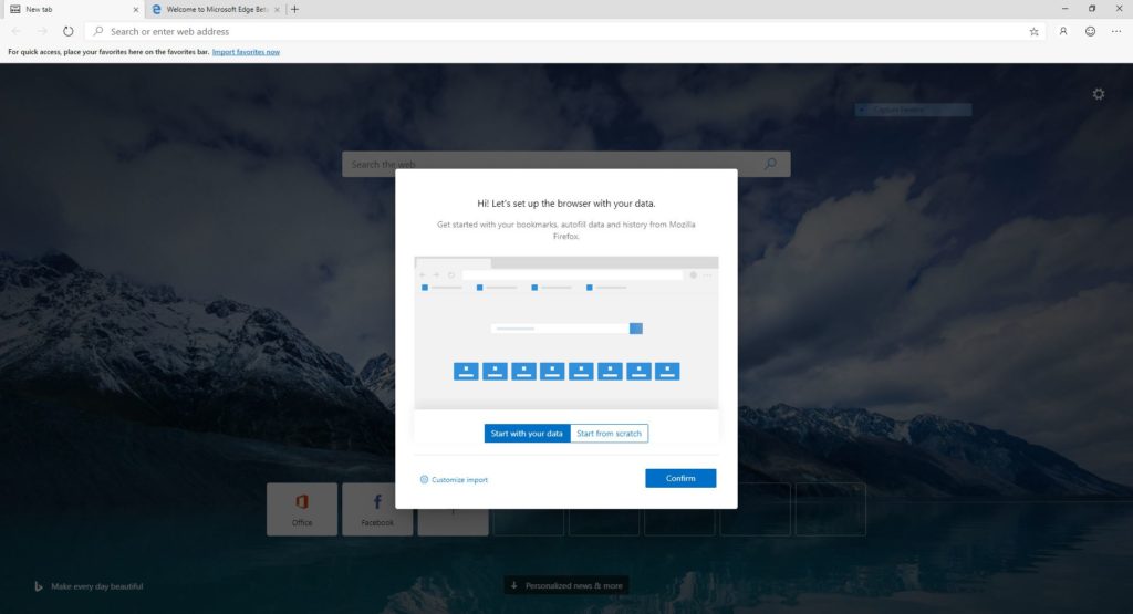 Microsoft Edge vous propose de rapatrier vos données. Microsoft Edge vous propose de rapatrier vos données.
