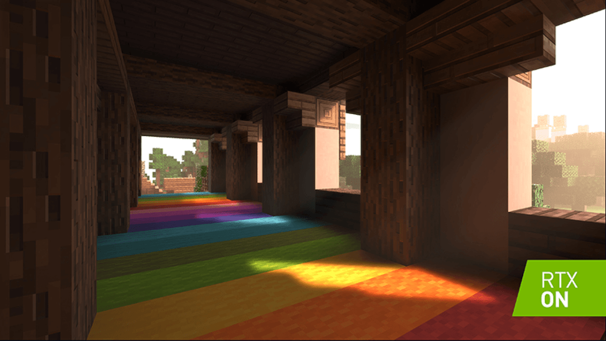 Minecraft avec ray tracing // Source : Nvidia