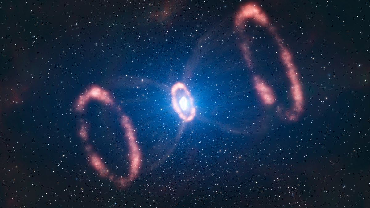 Vision d'artiste d'une supernova (en l'occurrence basée sur SN 1987A, observée par le téléscope ESO). // Source : ESO/L. Calçada