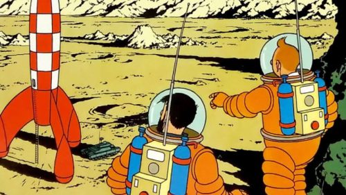 Extrait de Tintin sur la lune. // Source : Hergé