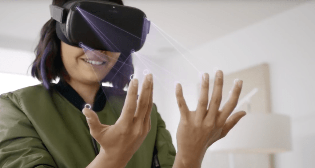 Oculus Quest avec hand tracking // Source : Oculus Oculus Quest avec hand tracking // Source : Oculus
