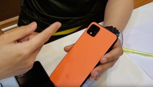 Le Google Pixel 4 XL en orange // Source : Capture YouTube