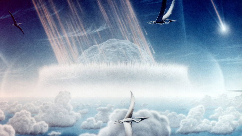 Le lieu de l'impact, vue d'artiste. // Source : Wikimedia/CC/Donald E. Davis (photo recadr&eacute;e)