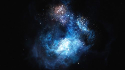 La galaxie CR7, une galaxie de l'univers jeune. // Source : ESO/M. Kornmesser (photo recadrée)