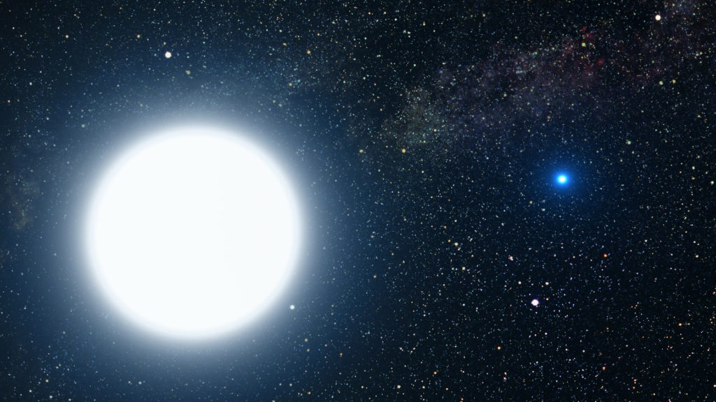 Une étoile et une naine blanche. // Source : Pixabay (photo recadrée)