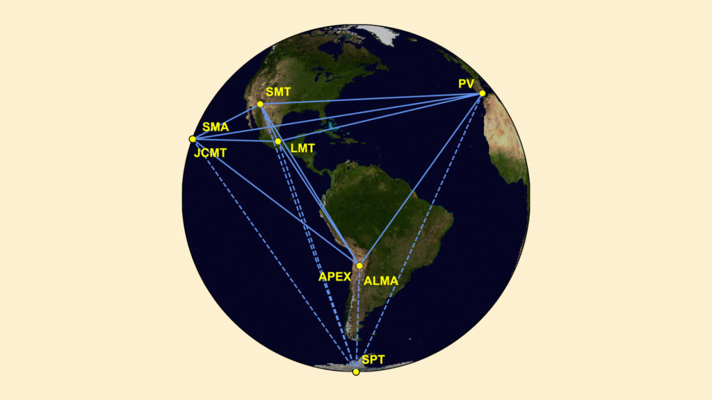 La collaboration de l'Event Horizon Telescope. // Source : Wikimedia/CC/The Event Horizon Telescope Collaboration (photo recadrée et modifiée)