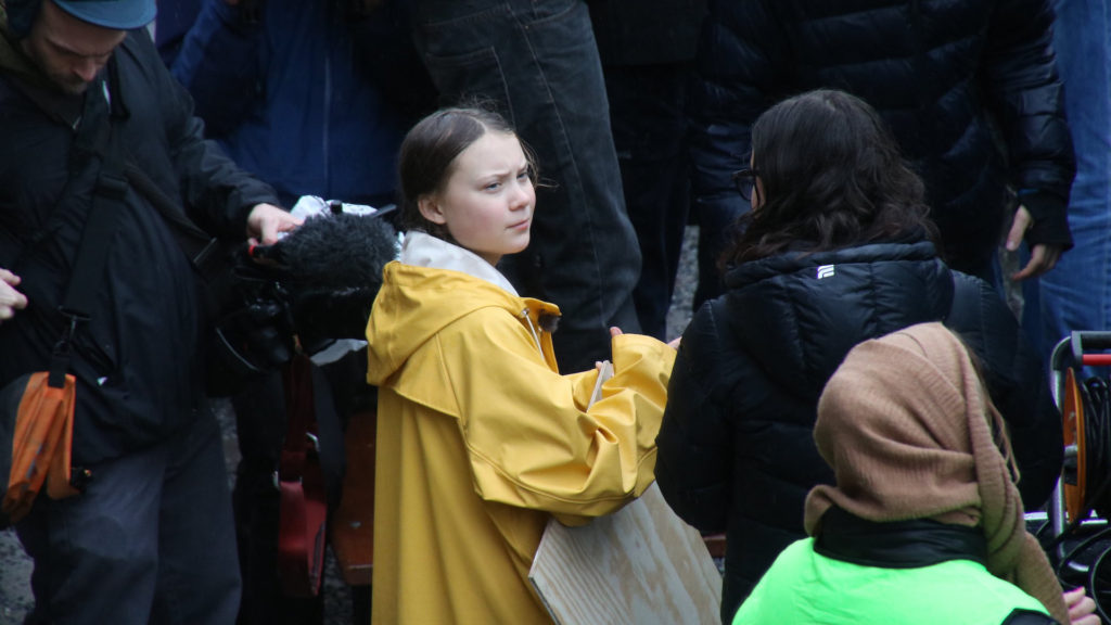 Greta Thunberg à Stockholm. // Source : Flickr/CC/ulricaloeb (photo recadrée)