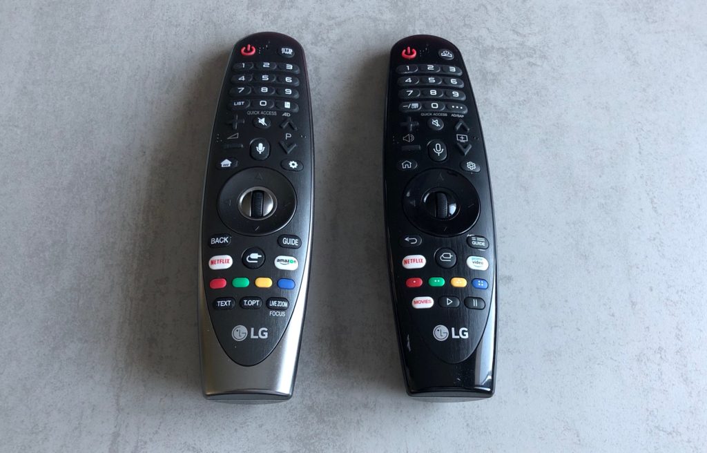 La Magic Remote de LG (à droite celle de la C9, à gauche celle de la C8) // Source : Numerama