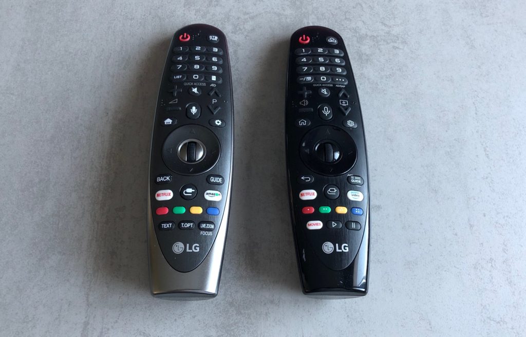 La Magic Remote de LG (à droite celle de la C9, à gauche celle de la C8) // Source : Numerama La Magic Remote de LG (à droite celle de la C9, à gauche celle de la C8) // Source : Numerama