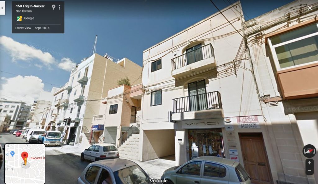 La rue dans laquelle Billionaire Pronos est installé.  // Source : Capture d'écran Google Maps