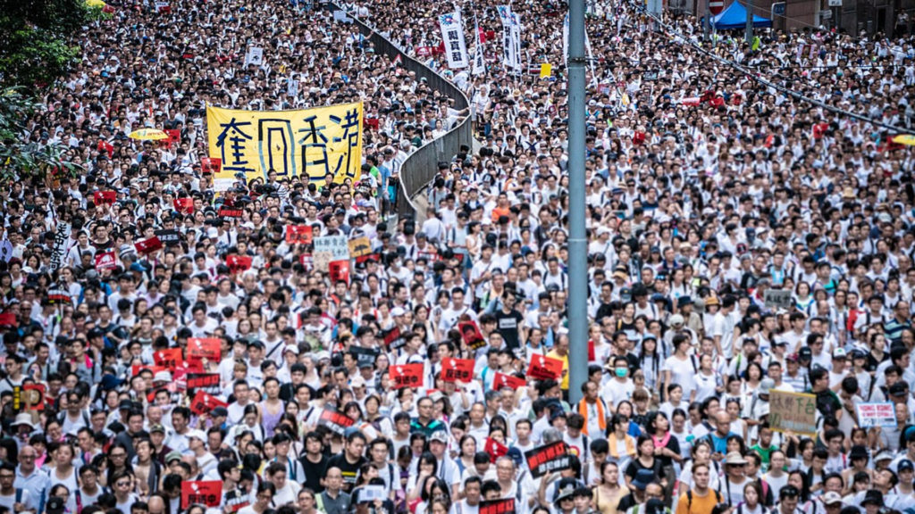 Une manifestation à Hong Kong. // Source : Wikipedia