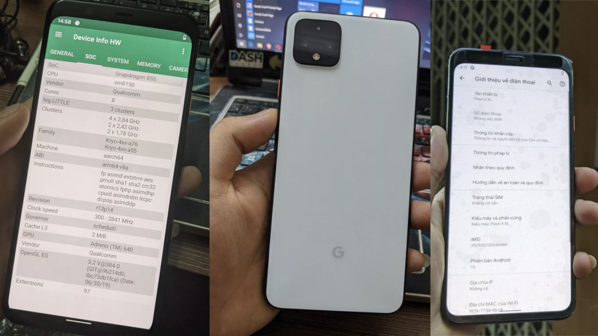 3 vues du Pixel 4 XL // Source : D Mobile Store pour The Verge