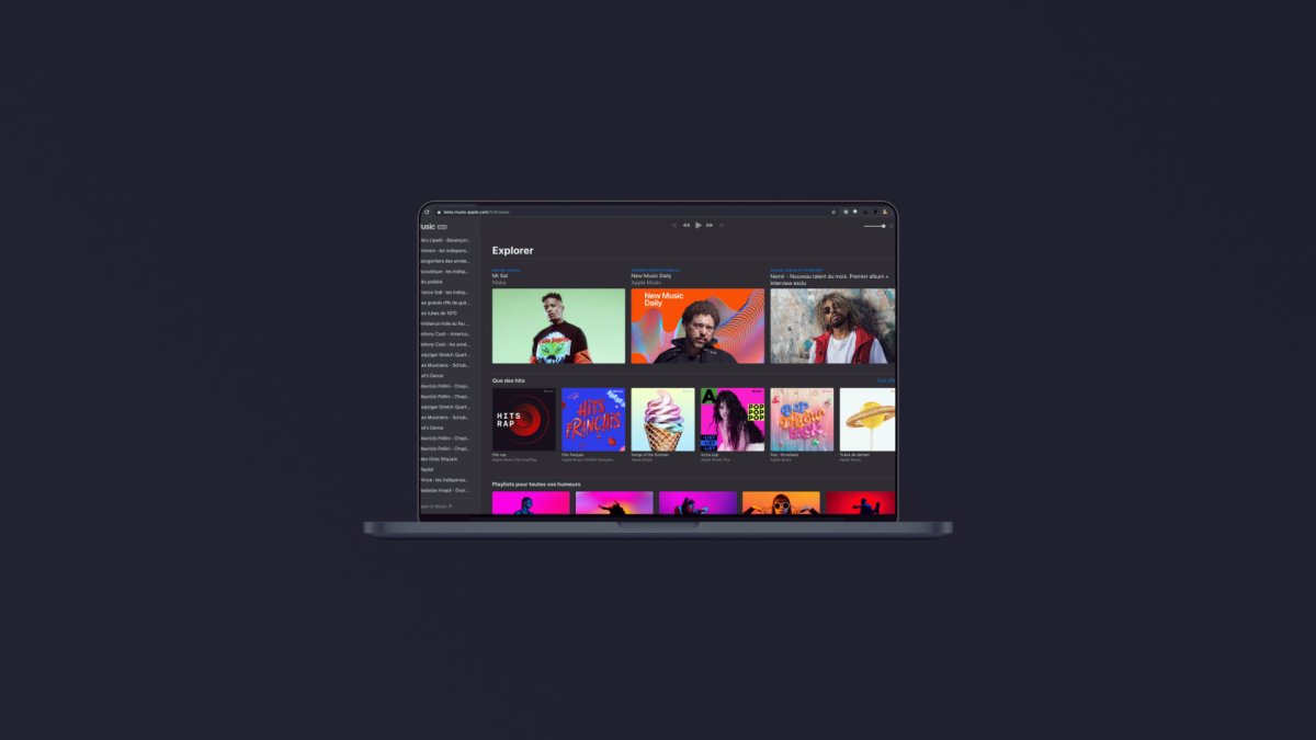 Apple Music Web App // Source : Montage Numerama