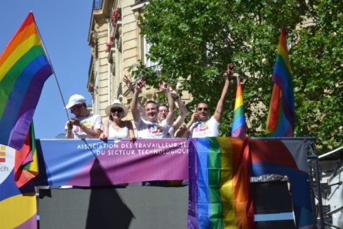 Le char LGBTech à la pride de 2019 // Source : Sergio Montoya/LGBTech