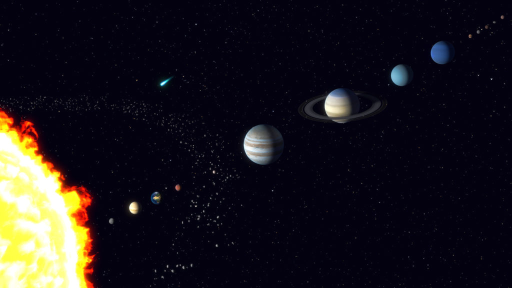 Une représentation du système solaire. // Source : Flickr/CC/Kevin Gill (photo recadrée)
