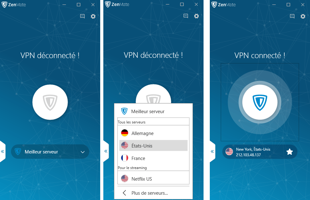 zenmate vpn connexion
