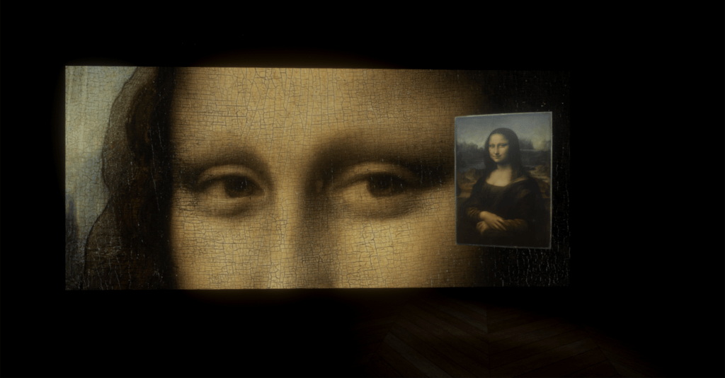 Durant cette expérience, on peut voir tous les détails de Mona Lisa. // Source : Emissive / HTC Vive Arts