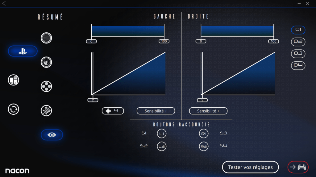 Logiciel du Nacon Pro Revolution Controller 3 // Source : Capture d'écran Logiciel du Nacon Pro Revolution Controller 3 // Source : Capture d'écran