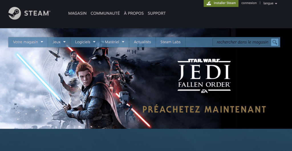 Précommande Star Wars Jedi: Fallen Order sur Steam // Source : Steam Précommande Star Wars Jedi: Fallen Order sur Steam // Source : Steam