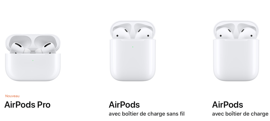 Gamme Apple AirPods // Source : Apple