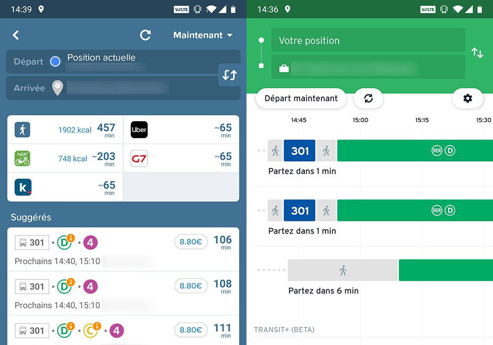 CityMapper et Transit