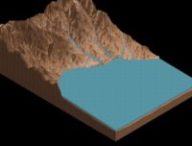 Modélisation d'un possible lac sur Mars, autrefois. // Source : ASU Knowledge Enterprise Development (KED), Michael Northrop