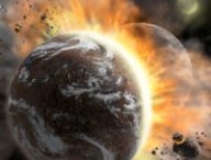 La collision entre deux exoplanètes rocheuses. // Source : NASA/SOFIA/Lynette Cook (photo recadrée)